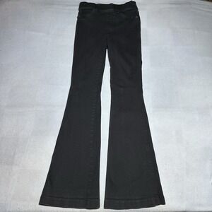 Spanx Womens Small EveryWear Flare Jeans High Rise Pull On Black Stretch Denim
